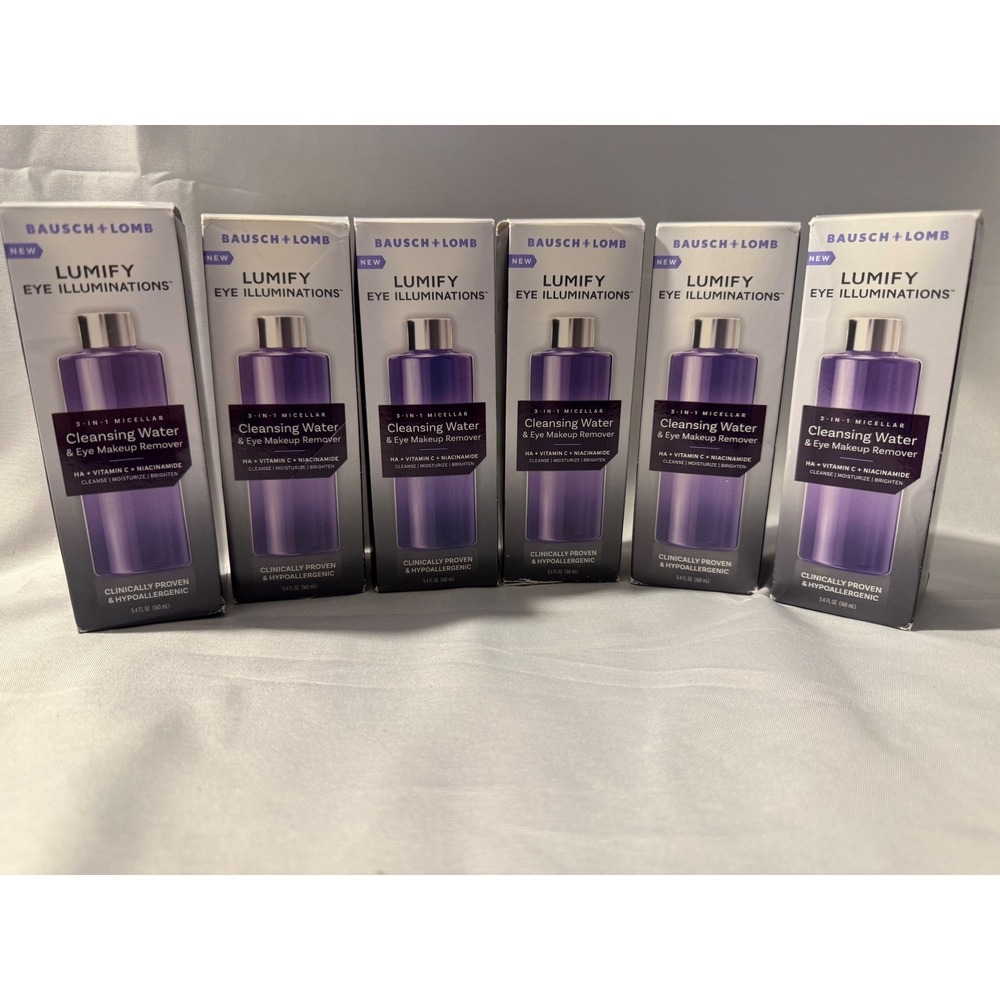 6 Pc Lumify Eye Illuminations Micellar Cleansing Water Makeup Remover